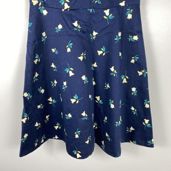 Draper James Navy Blue Love Circle Dress Sz 2 XS A-Line Floral Sleeveless - Picture 4 of 6